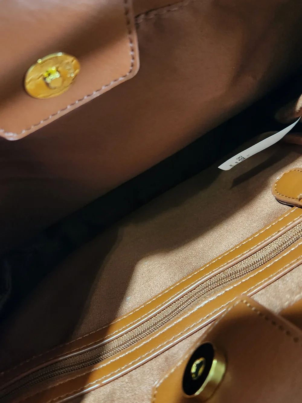 Time and Tru Brown Woven-Style Shoulder Bag with Gold Hardware